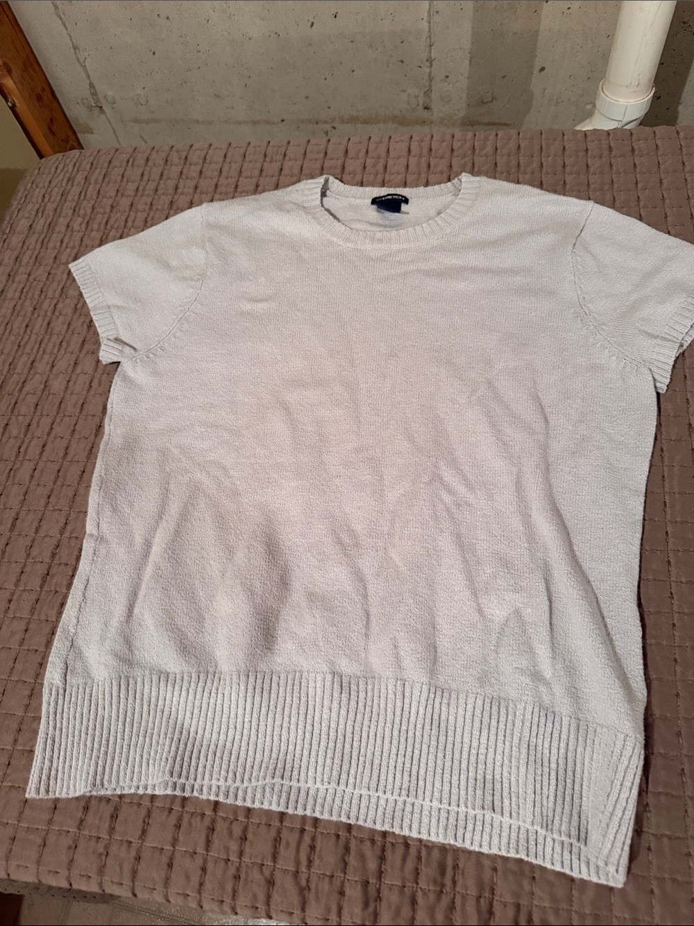 Men's Short-Sleeve Knit Sweater - Light Gray